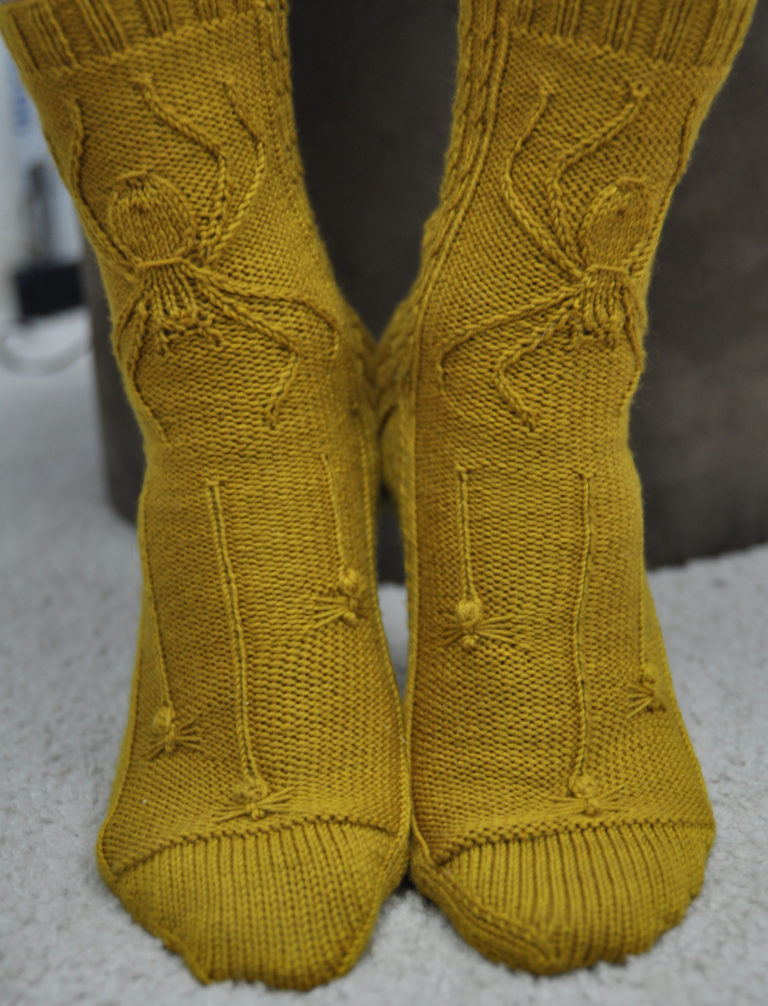 Free Knitting Pattern for Spider Socks