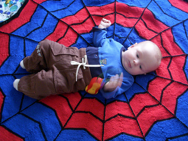 Spiderman Blanket Free Knitting Pattern 