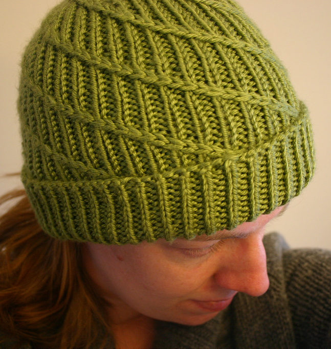 Free Knitting Pattern for Spiral Ribbed Hat