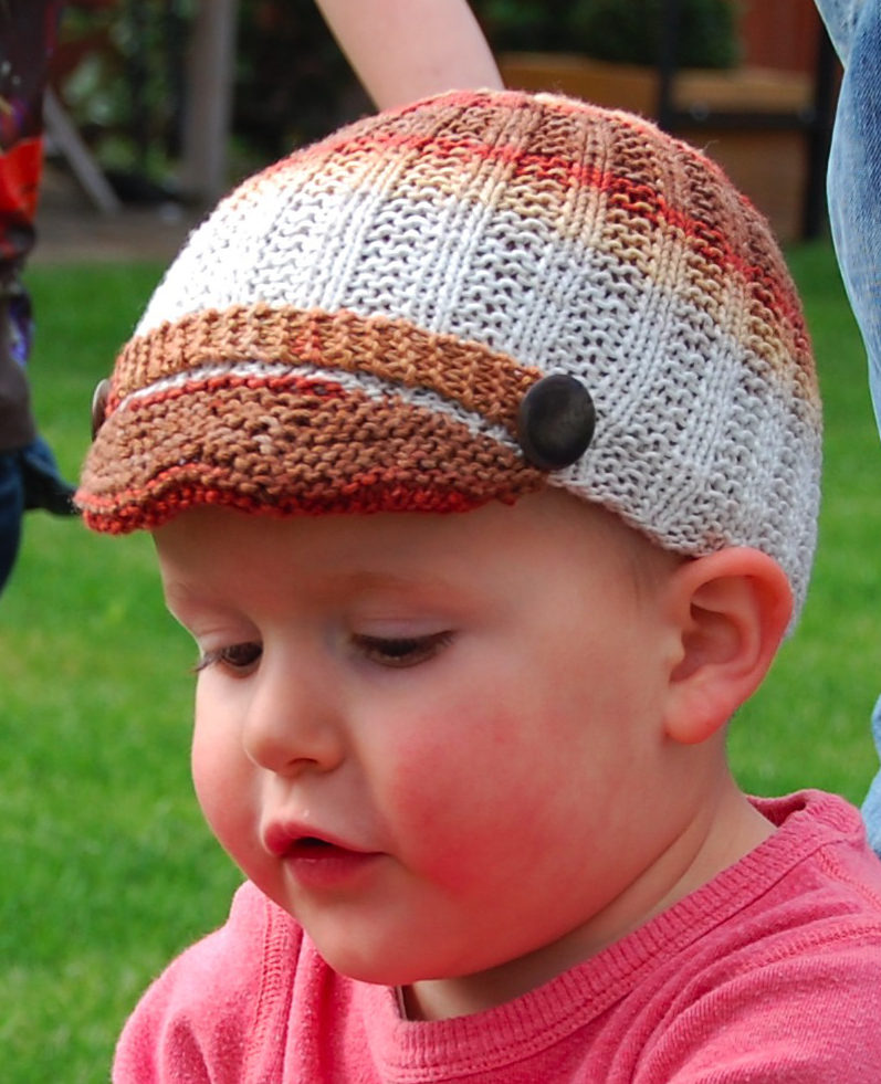 Free Knitting Pattern for Baby Beanie with Bill