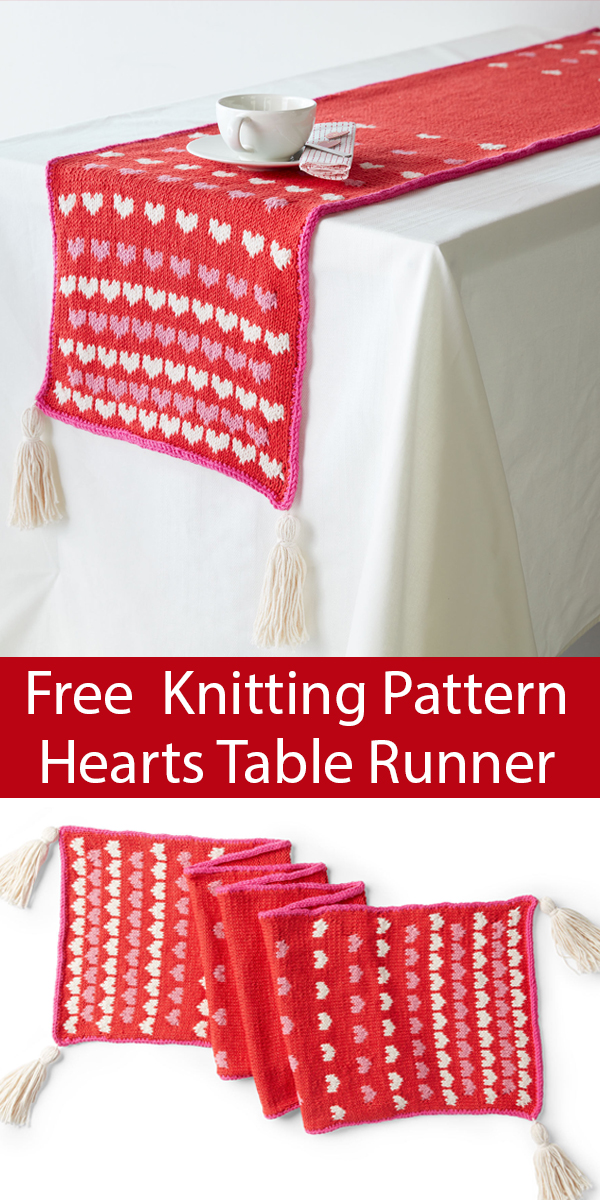 Free Knitting Pattern for Sprinkle of Love Table Runner