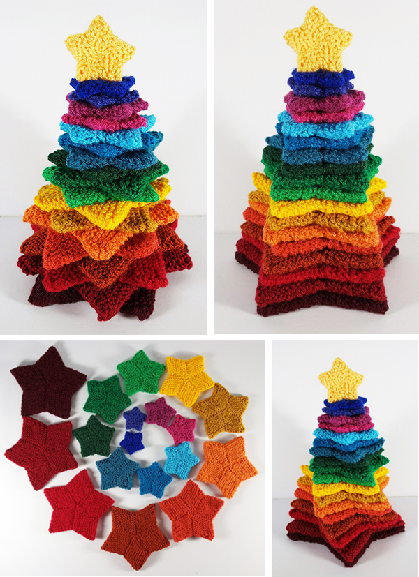 Free Knitting Pattern for Stacking Stars Tree