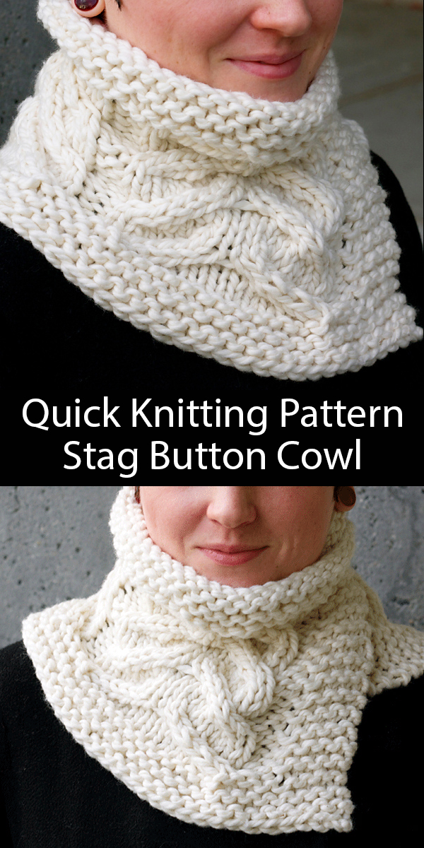 Knitting Pattern for Stag Button Cowl