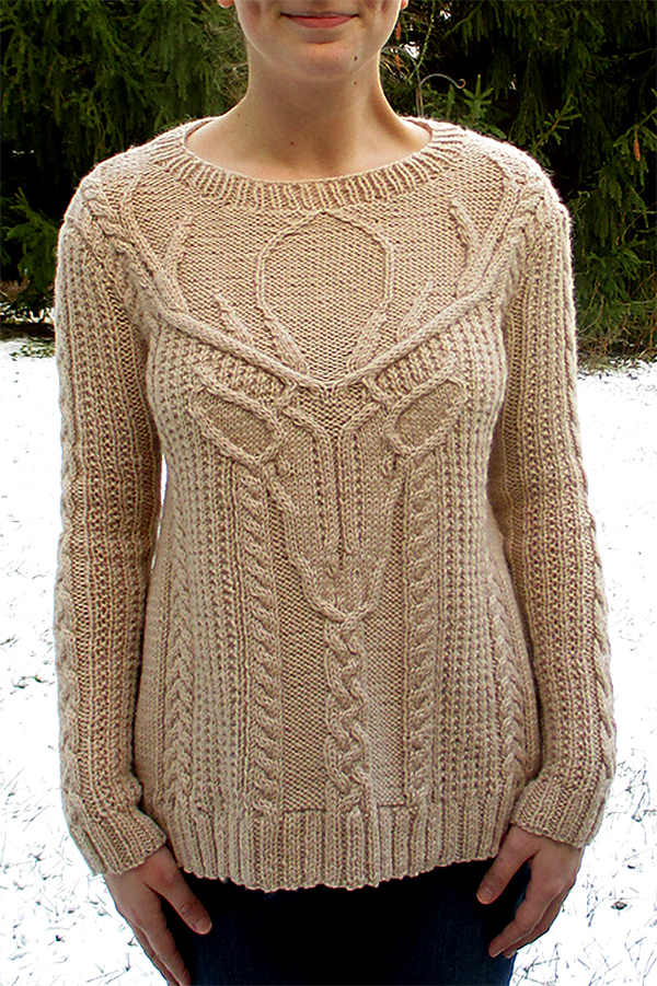 Knitting Pattern for Stag Head Pullover