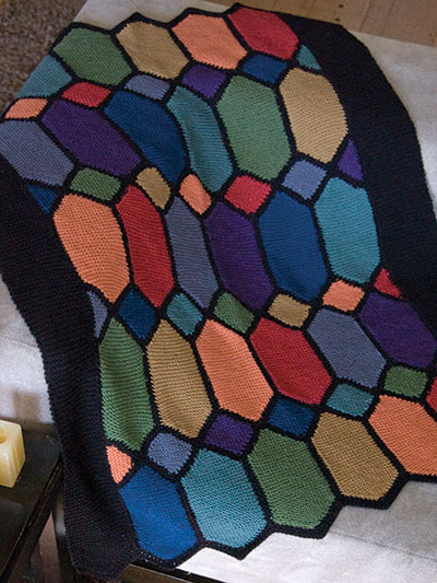 Free knitting pattern for Stained Glass Afghan