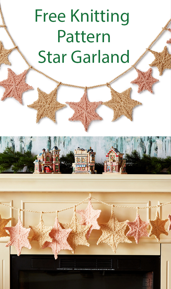 Free Knitting Pattern for Star Garland