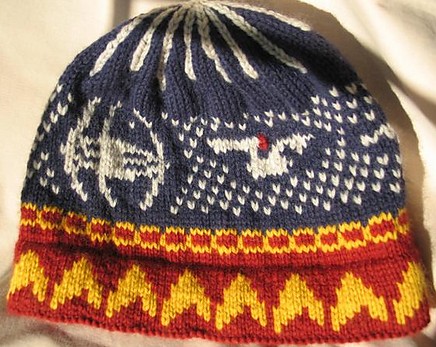 Free knitting pattern for Star Trek Ships Hat and more Trek inspired knitting patterns