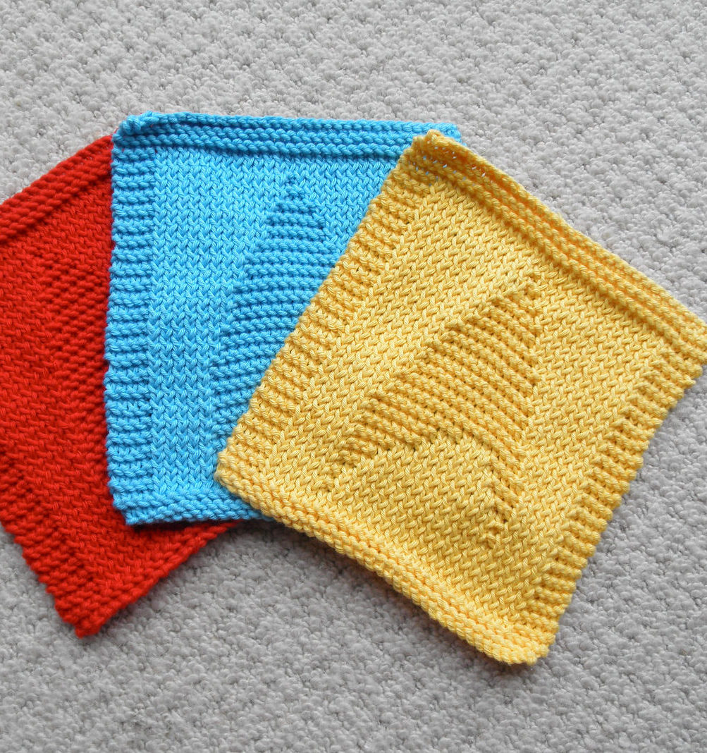 Free Knitting Pattern for Baby Trekkie Washcloth