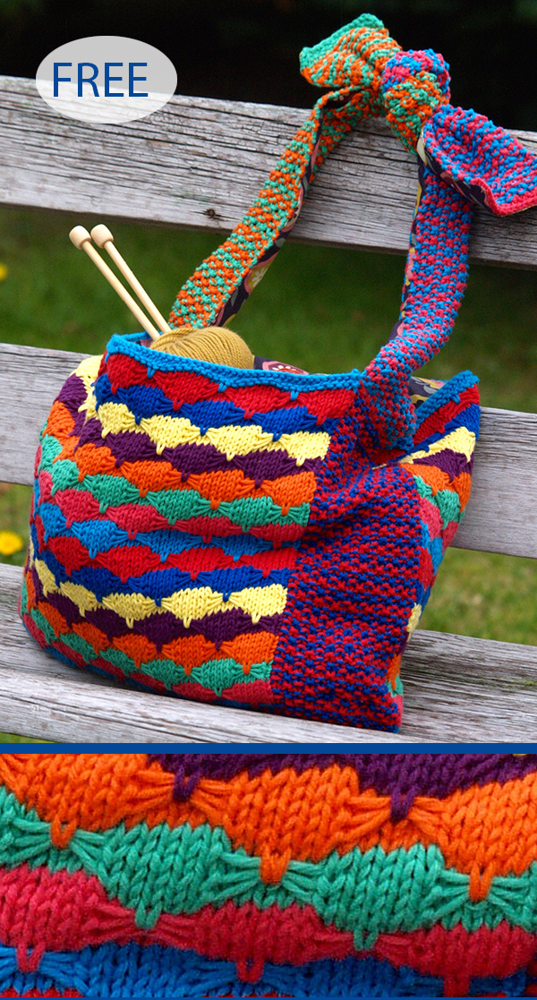 Free Knitting Pattern for Starburst Bag