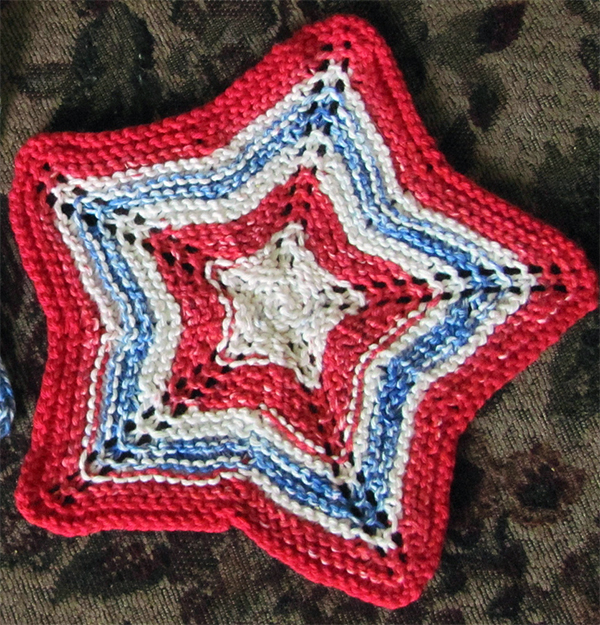 Free knitting pattern for Star Dishcloth and more star knitting patterns