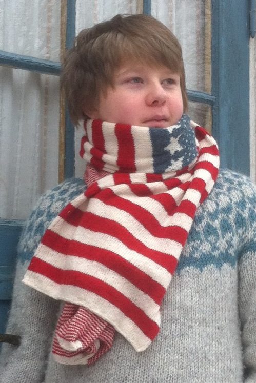 Free knitting pattern for Stars and Stripes Scarf