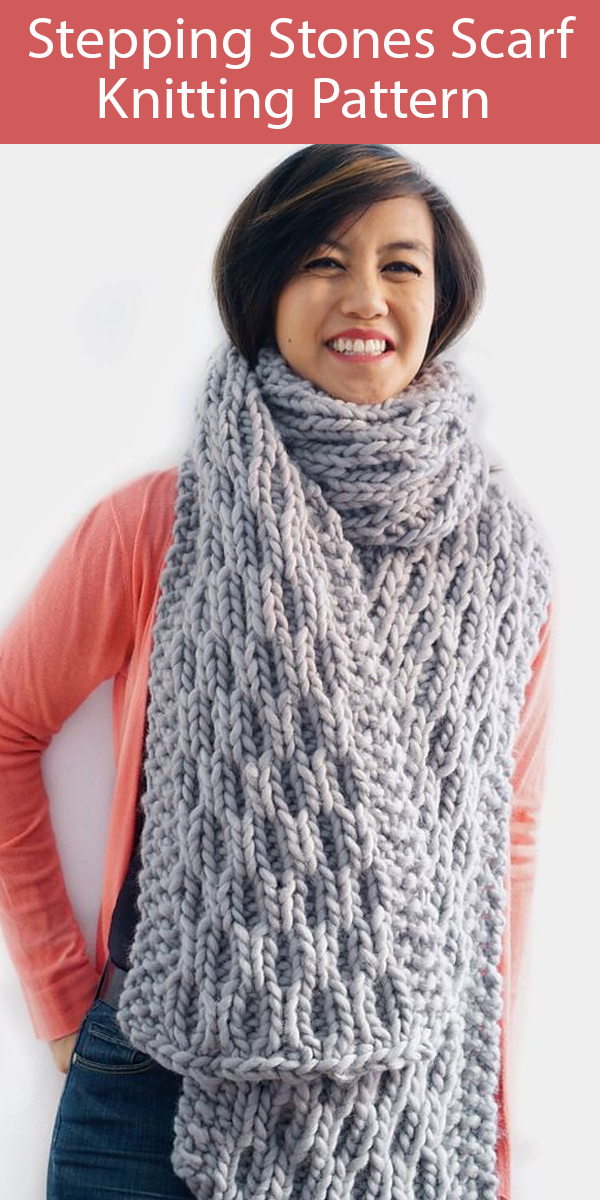 Knitting Pattern for 8 Row Repeat Stepping Stones Scarf