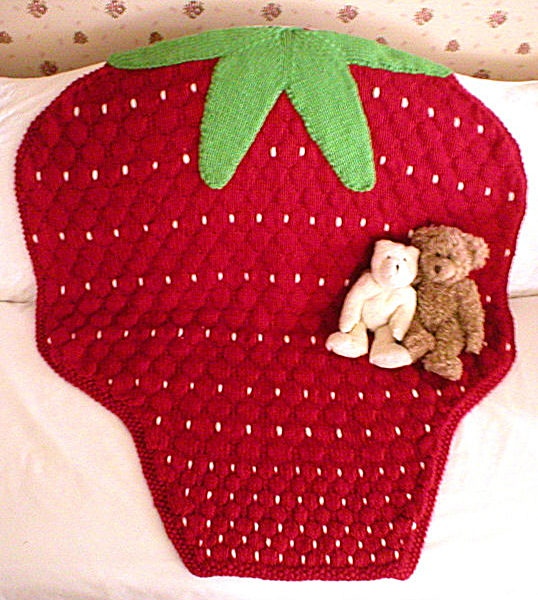 Knitting Pattern for Strawberry Baby Blanket
