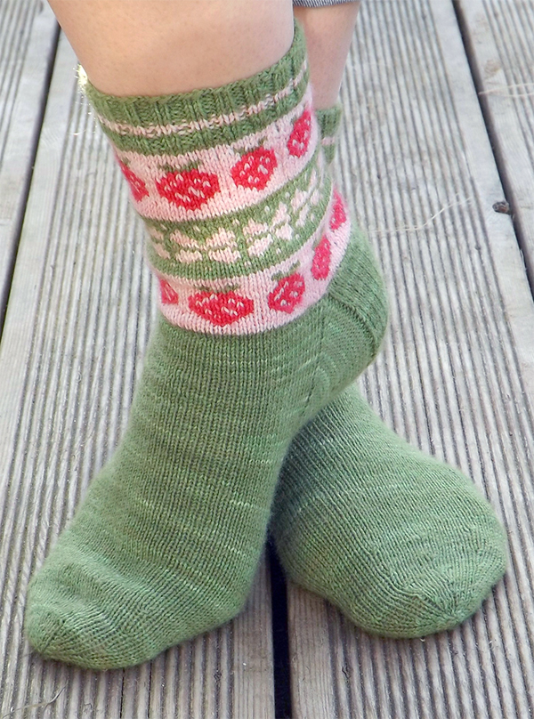 Knitting Pattern for Strawberry Fields Socks