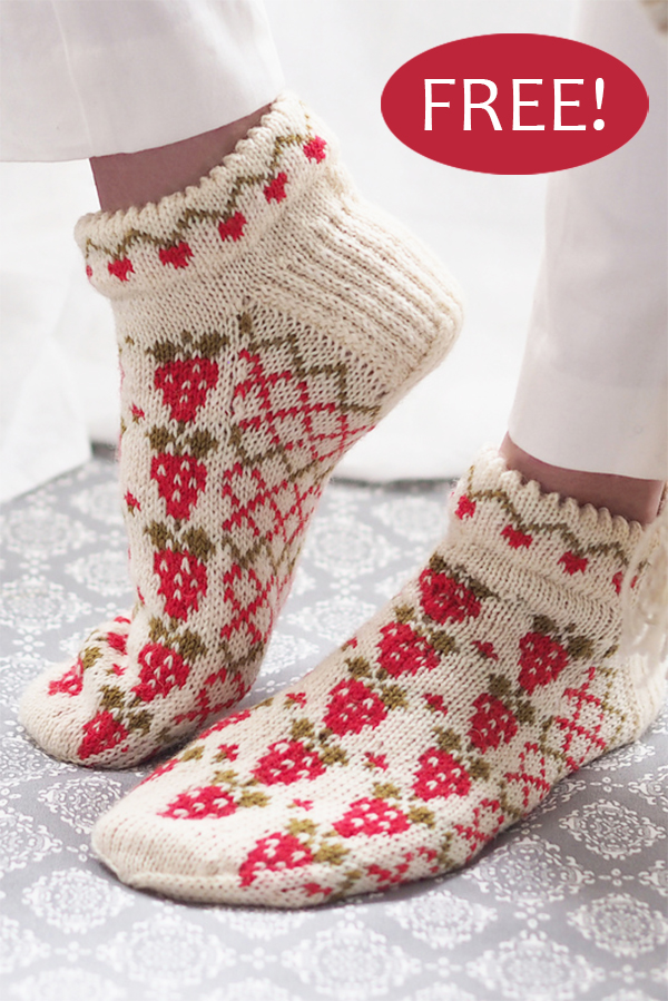 Free Knitting Pattern for Strawberry Socks