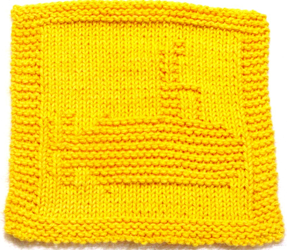 Knitting Pattern for Yellow Submarine Washcloth