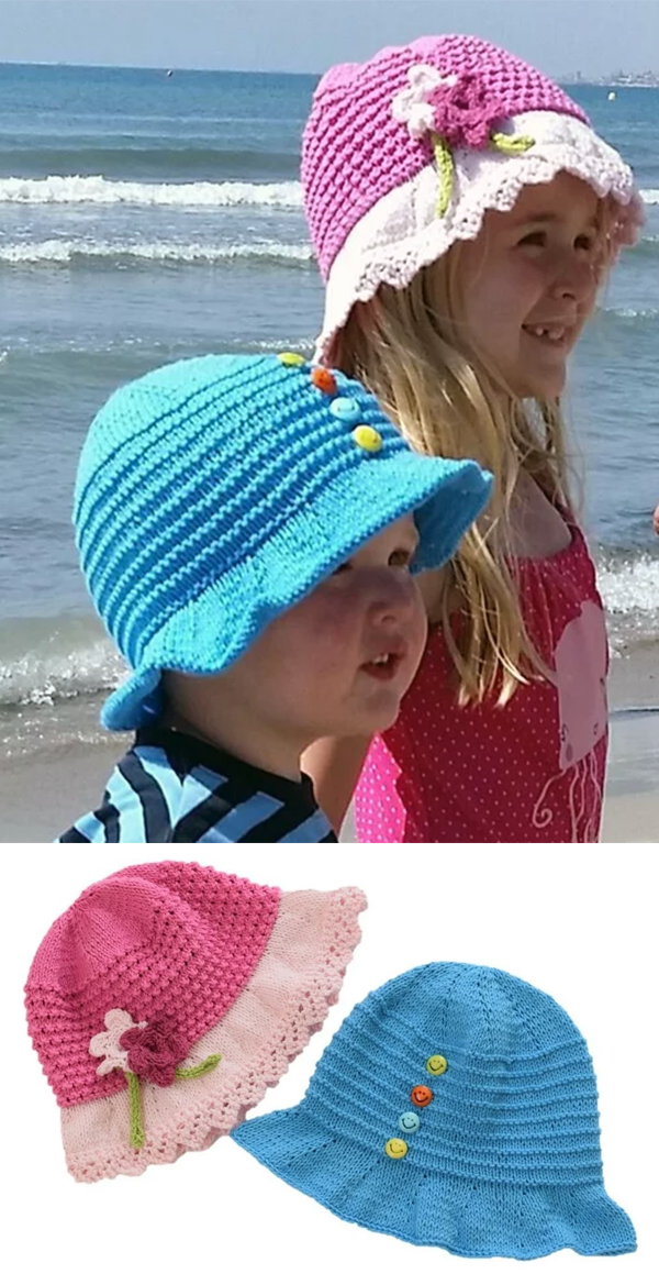 Knitting Pattern for Summer Sun Hats