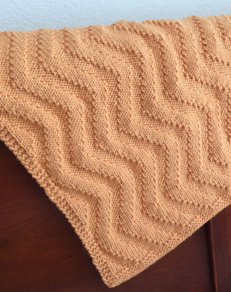Free Knitting Pattern for Sunshine Chevron Baby Blanket