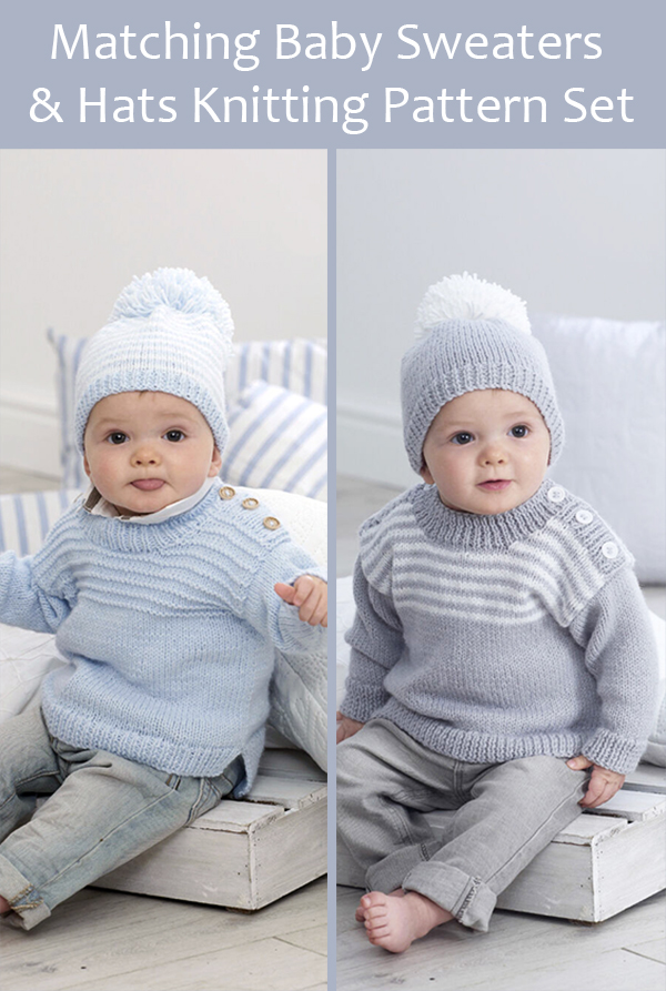 Knitting Pattern for Matching Easy-On Sweaters and Hats