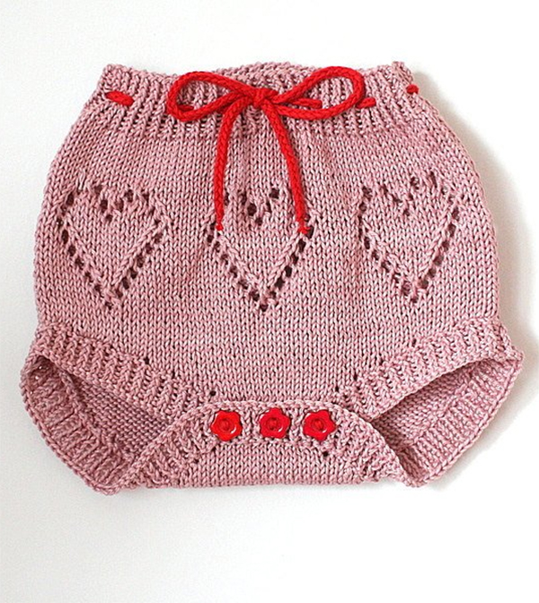 Knitting pattern for lace diaper cover