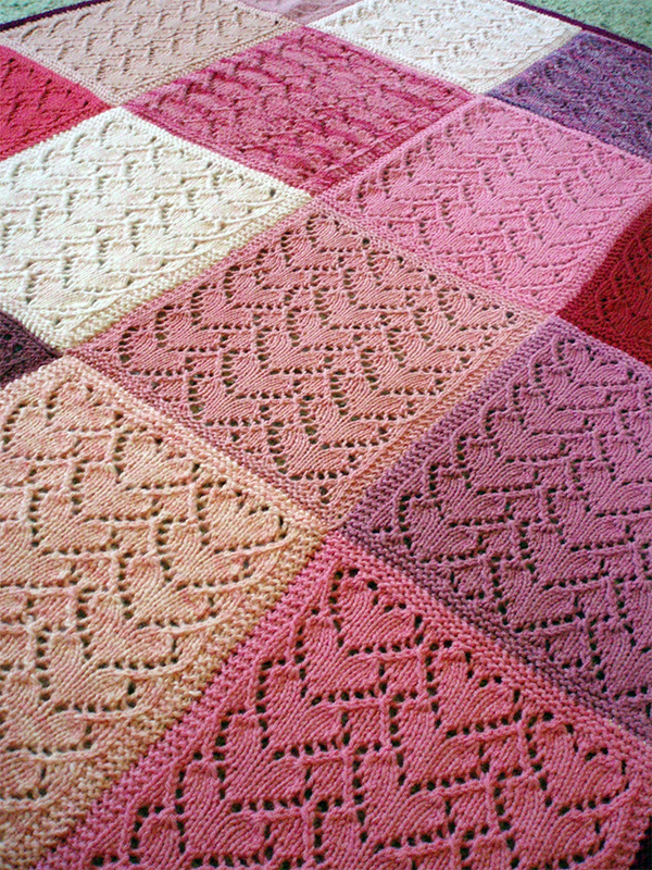 Free Knitting Pattern for Sweethearts Baby Blanket