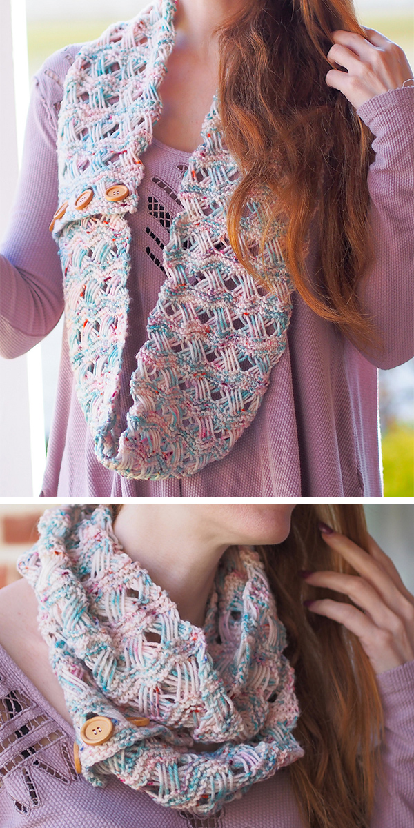 Free Knitting Pattern for Tangled Lines Cowl