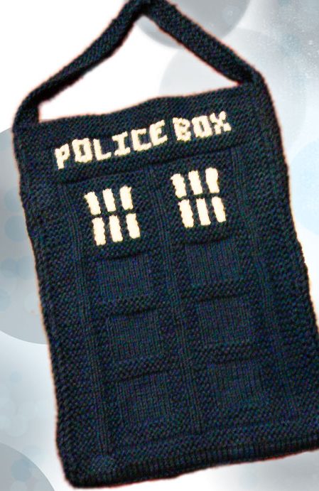 Free Knitting Pattern for TARDIS Bag inspired by Doctor Who