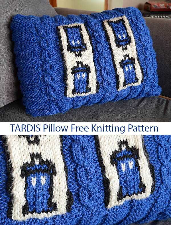 Free Knitting Pattern for TARDIS Pillow