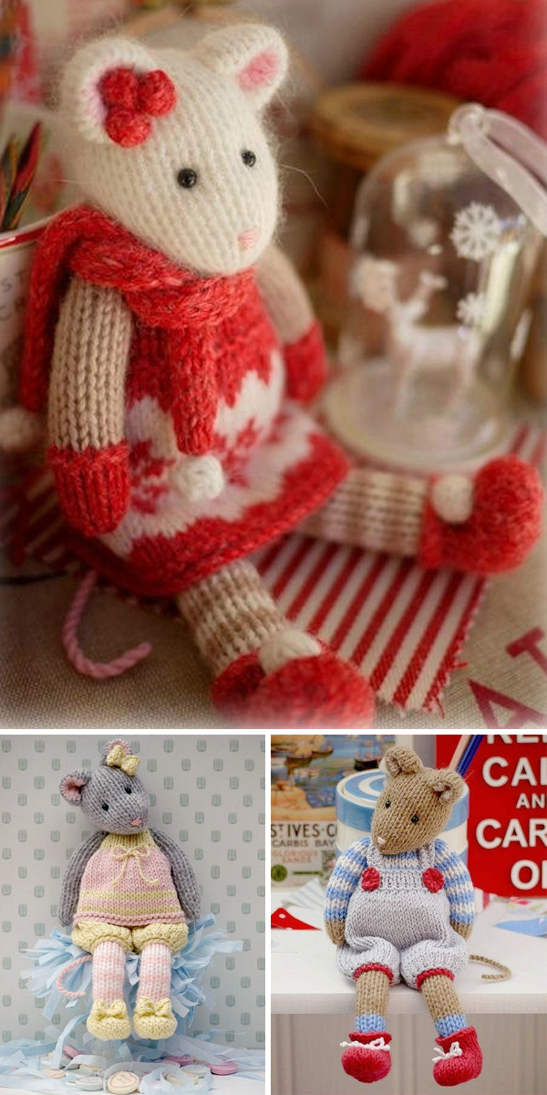 Knitting Pattern for Winter Tearoom Mouse