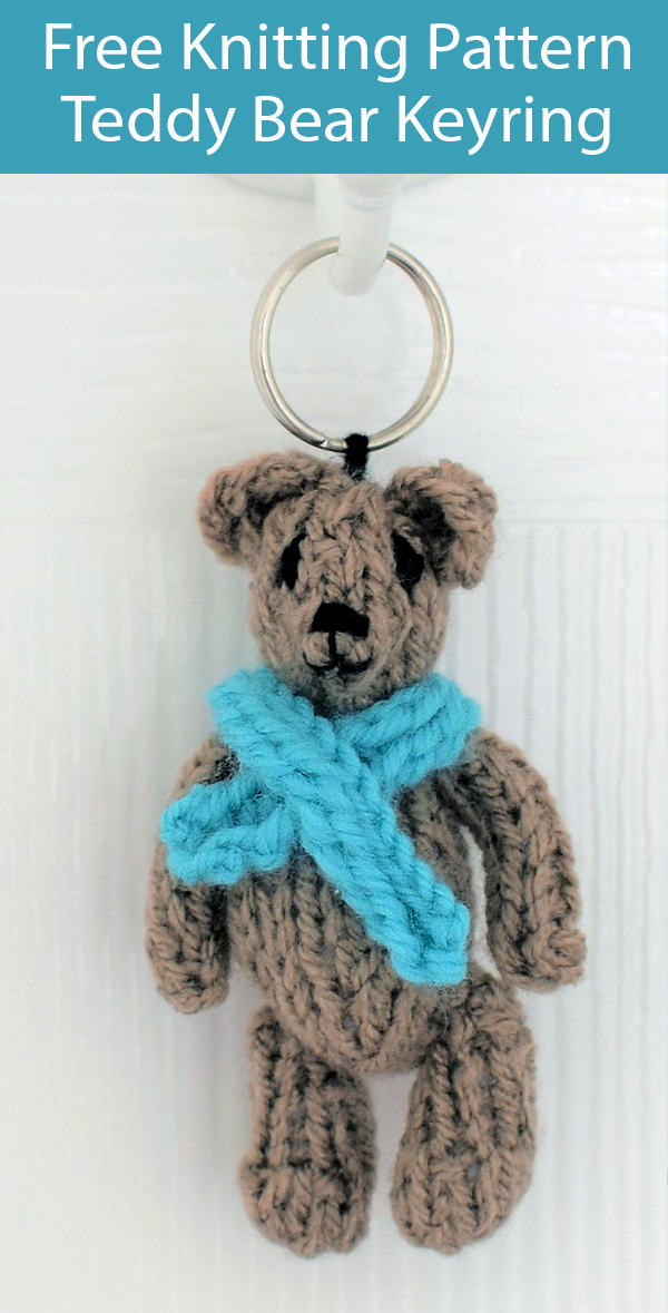 Free Knitting Pattern for Teddy Bear Keyring