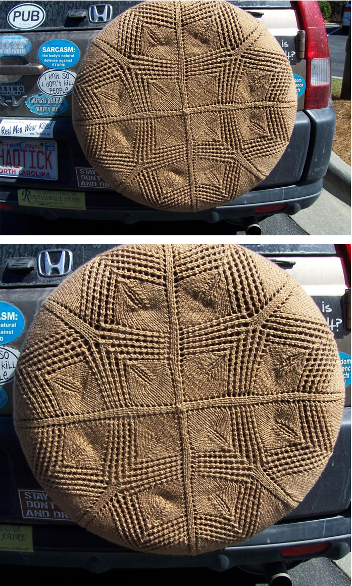 Free Knitting Pattern for Templeton Square Tire Cozy