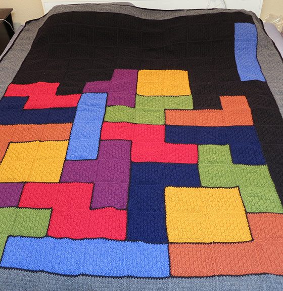 Knitting pattern for Tetris Afghan