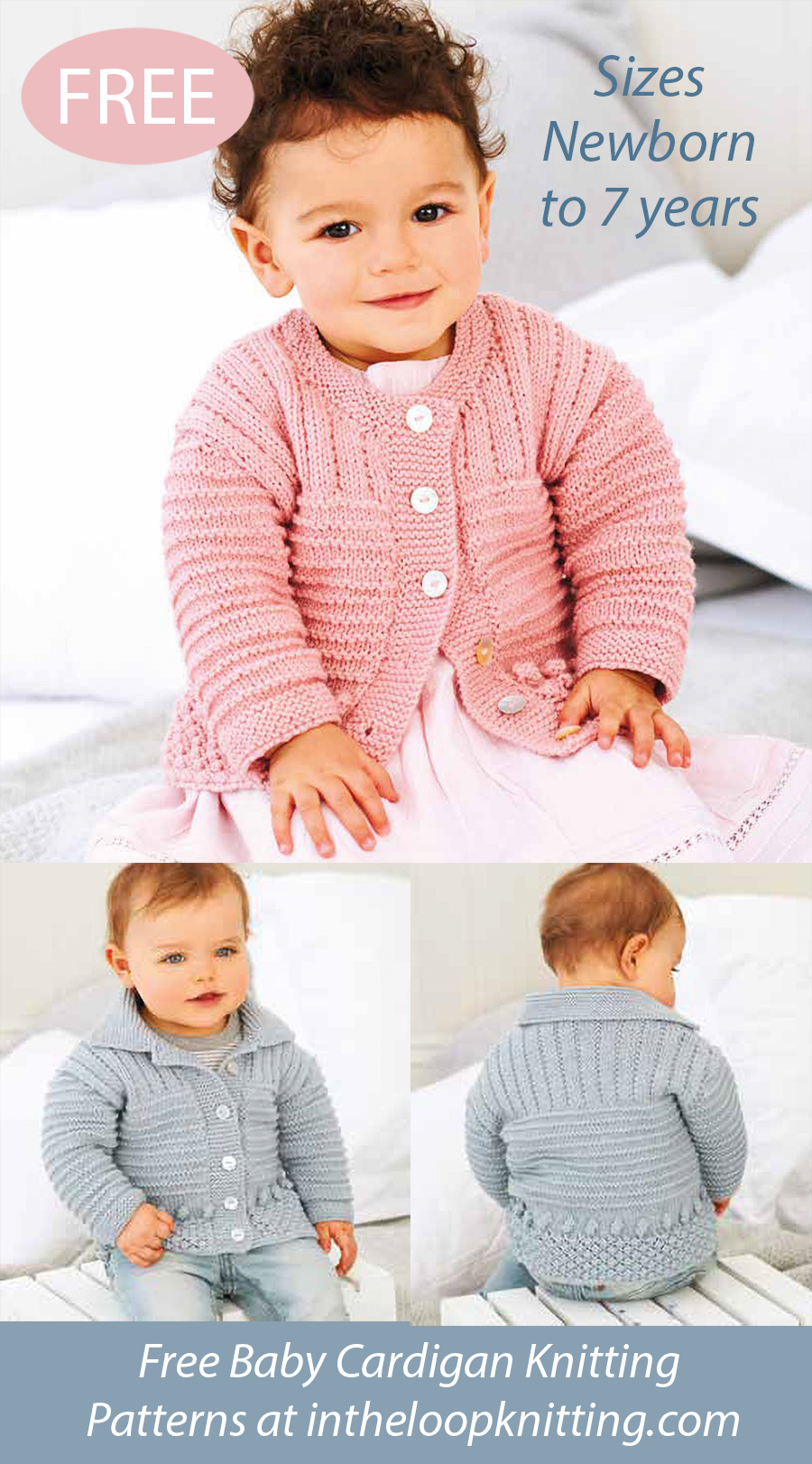 Free Baby Textured Cardigans Knitting Pattern