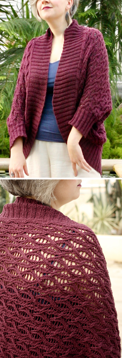 Free Knitting Pattern for Thysania Sweater Wrap