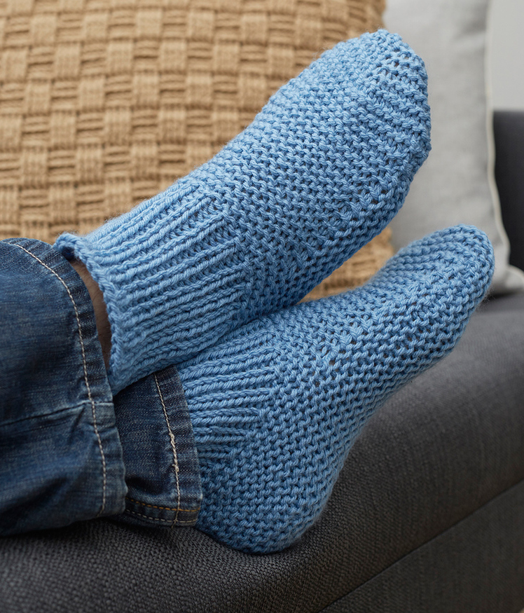 Free Knitting Pattern for Easy Time-Off Slippers