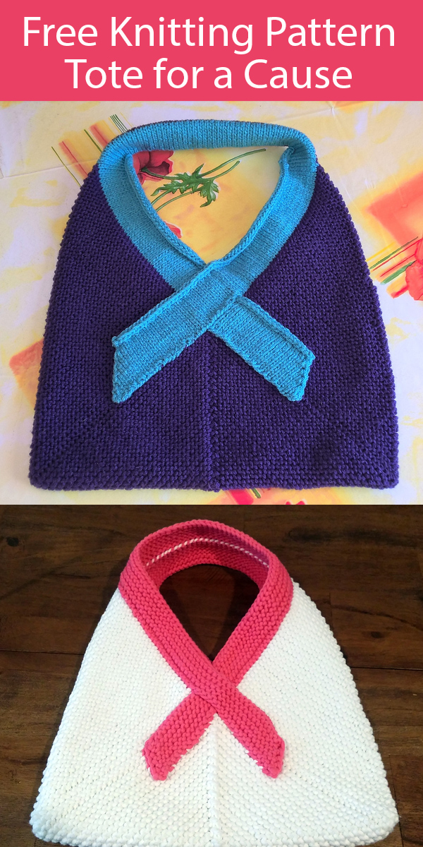 Free Knitting Pattern Tote for a Cause Awareness Ribbon