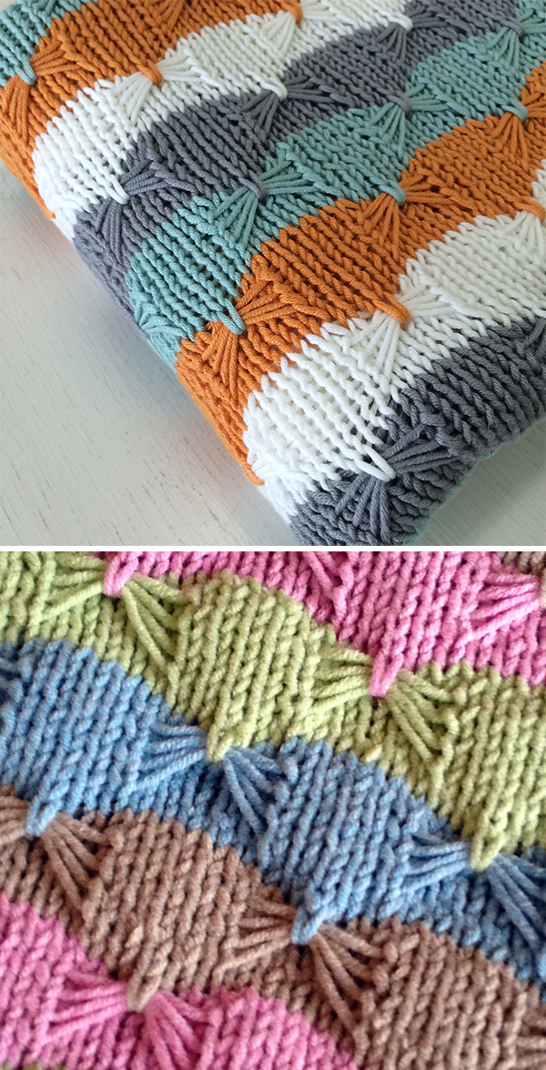 Free Knitting Pattern for Easy Treetops Baby Blanket