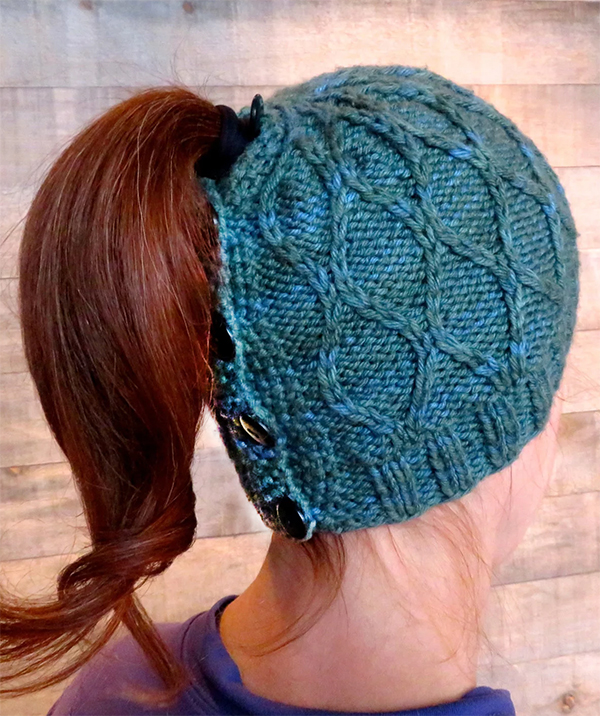 Knitting Pattern for Trellis Messy Bun Hat