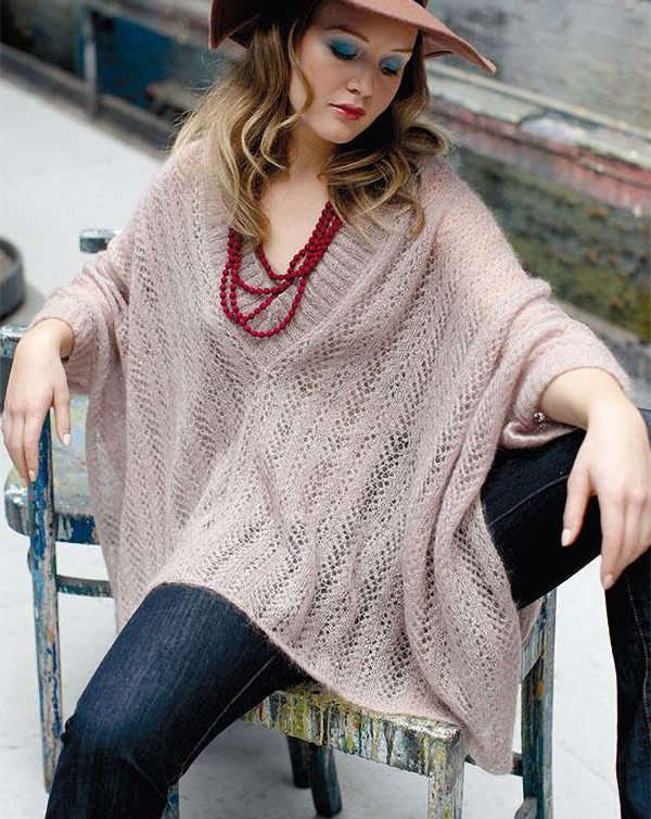 Free Knitting Pattern for Trinity Poncho With Sleeves