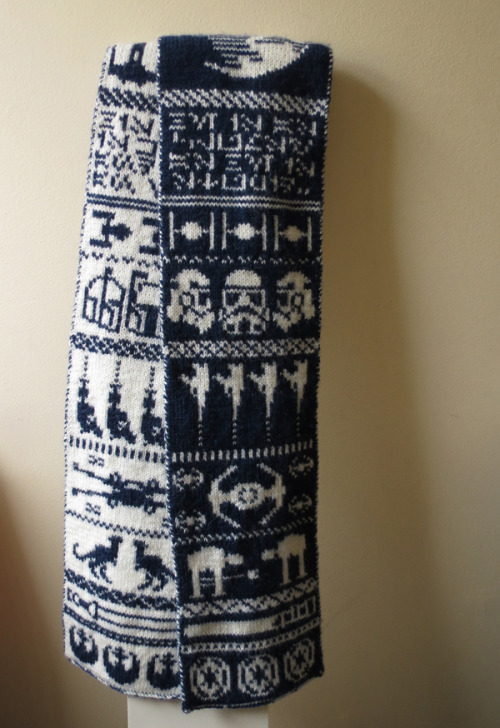 Star Wars Motif Scarf Knitting Pattern Charts and more Star Wars inspired knitting patterns