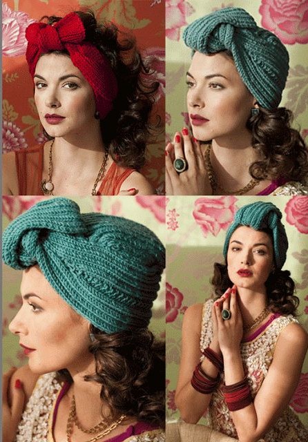 Knitting patterns for Turban Wrap and headband