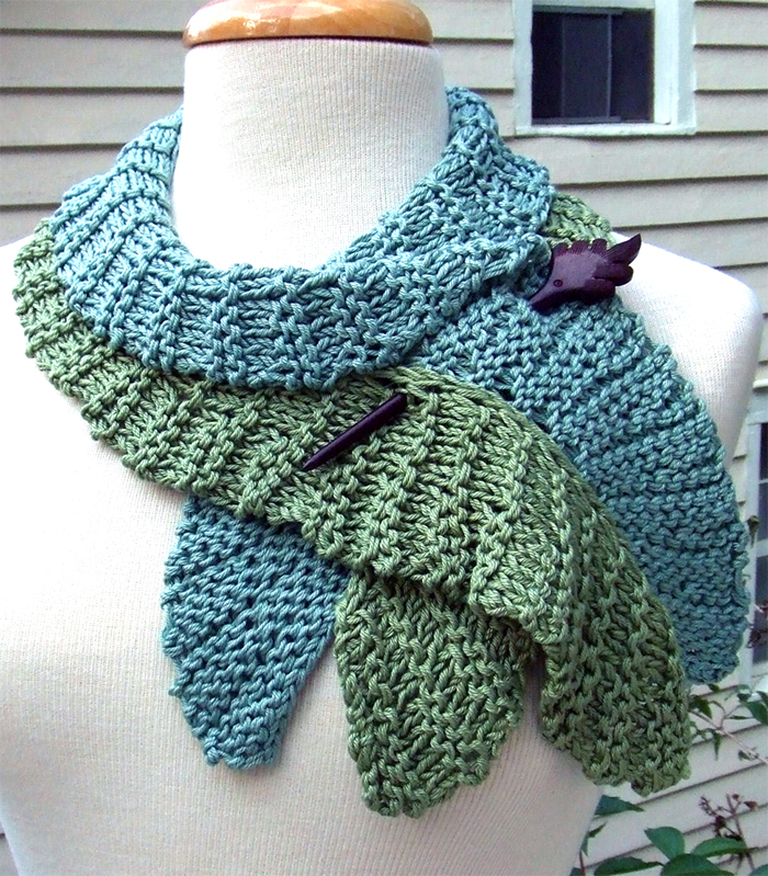 Knitting Pattern for Twirling Leaf Scarf