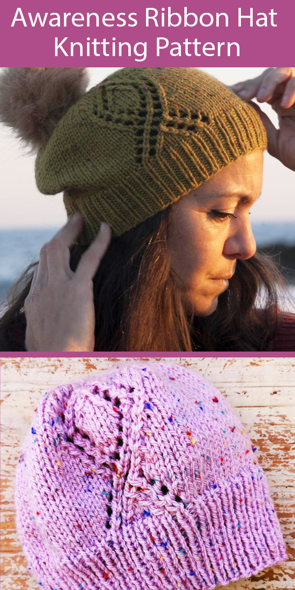 Knitting Pattern for Awareness Ribbon Hat Twist Your Head 