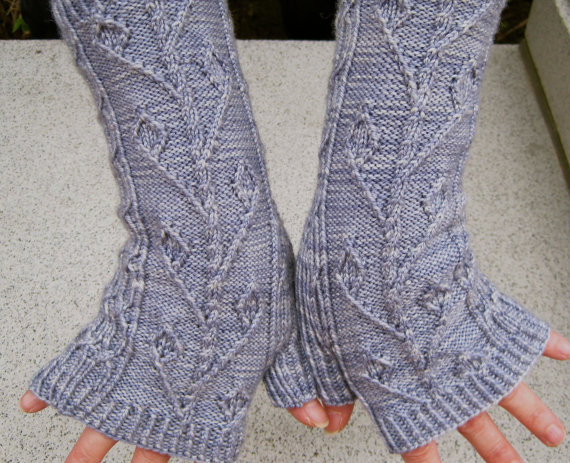 Knitting pattern for Twisted Ivy Fingerless Mitts and more wristwarmer knitting patterns