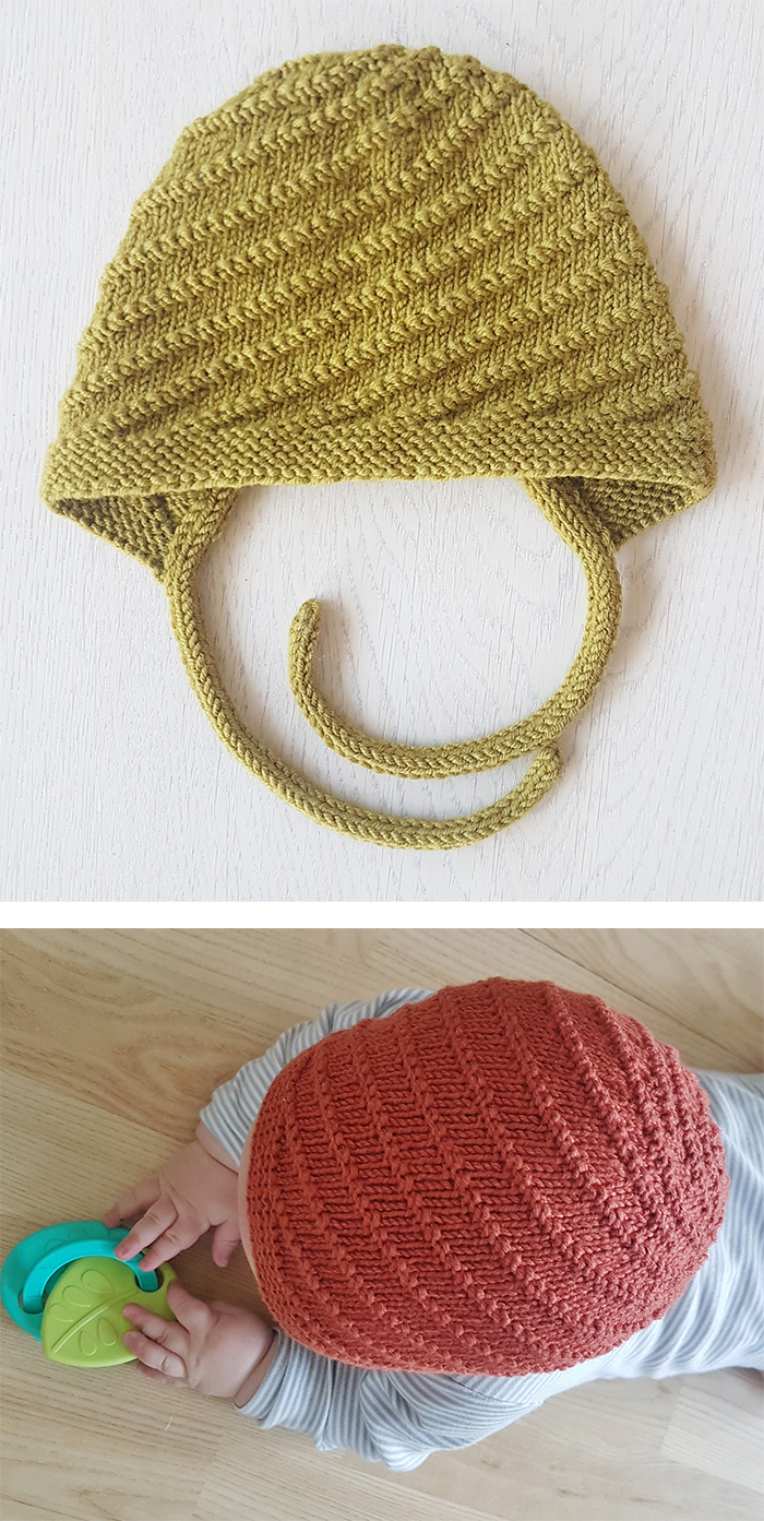 Free Knitting Pattern for Twister Baby Bonnet
