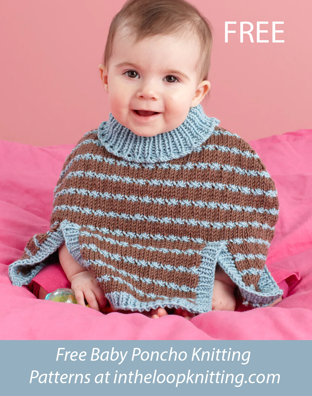 Free Two Color Baby Poncho Knitting Pattern