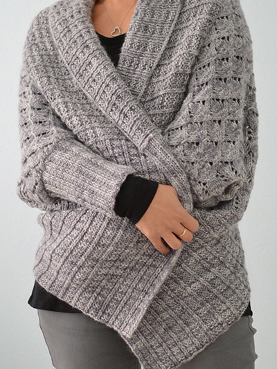 Knitting pattern for Two Way Wrap Cardigan