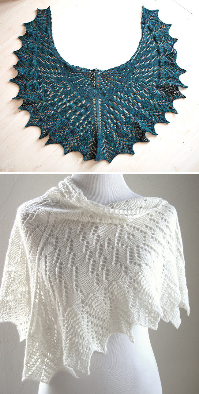 Free knitting pattern for Uhura lace shawl inspired by Star Trek