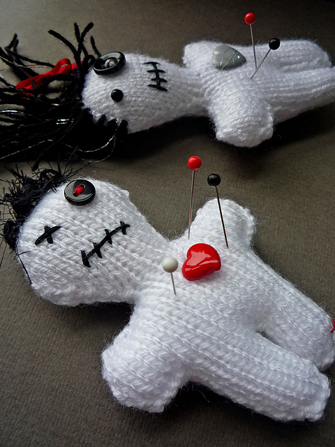 Free knitting pattern for Voodoo Doll pincushion