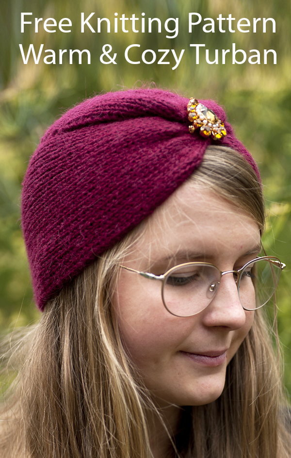 Free Hat Knitting Pattern for Warm & Cozy Turban